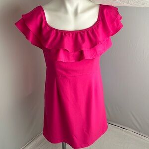 Pink Lily Never Late to the Party Barbiecore pink ruffle dress